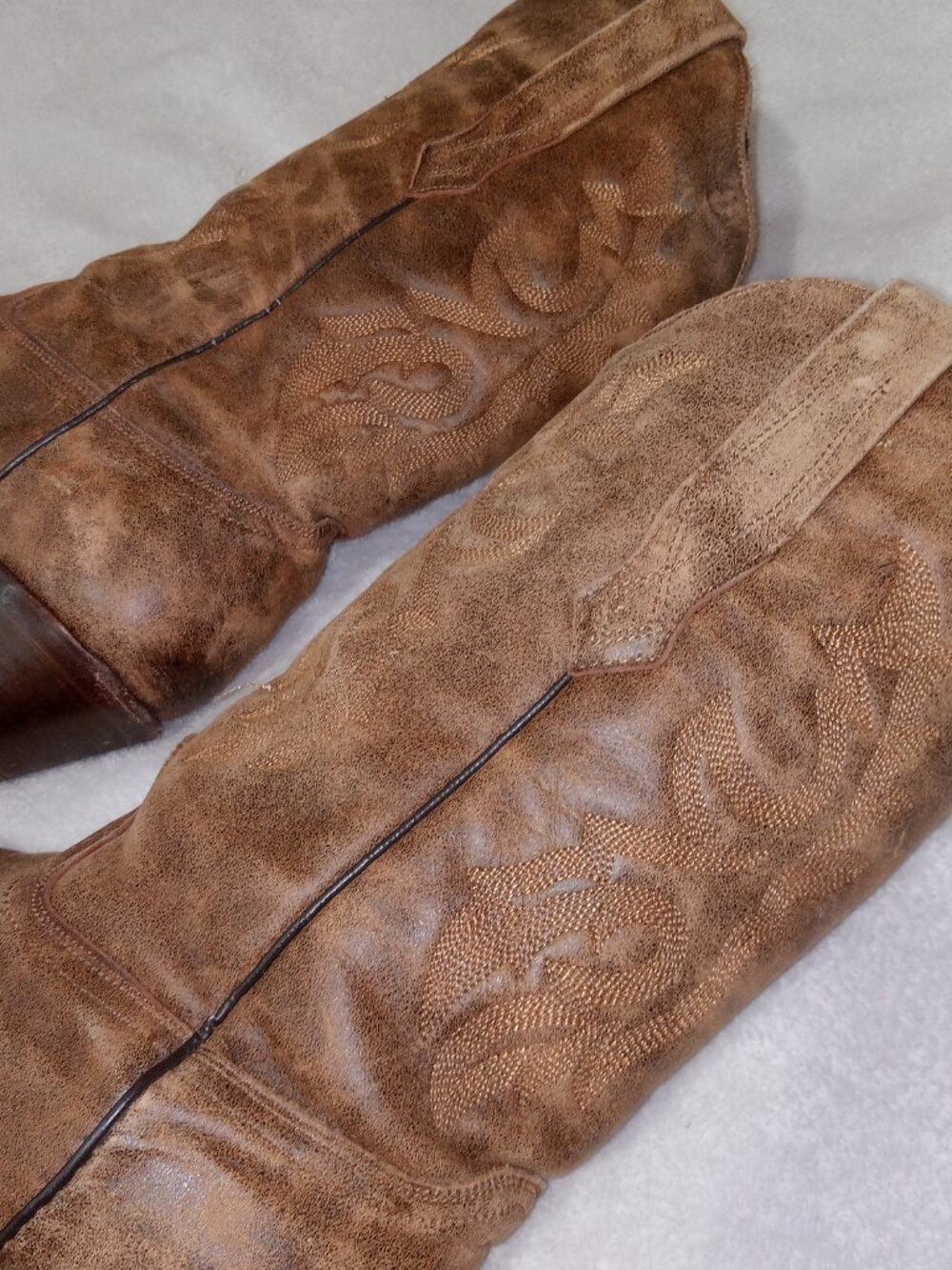 Corral Boots Mens 11M Distressed Brown Leather Cowboy Western Snip Toe Handcraft - Picture 4 of 15